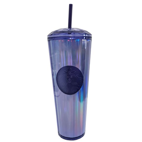 Starbucks 2022 Fall Purple Holographic Kaleidoscope Dome 24oz Venti Tumbler Nwt - Picture 1 of 7